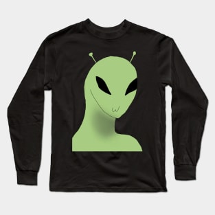 Funny Green Alien Long Sleeve T-Shirt